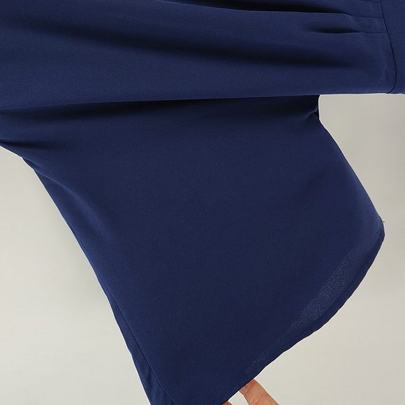 Standards and Practices Navy Blue Size Small Wrap Dress Flowy Short Sleeve - Picture 8 of 11